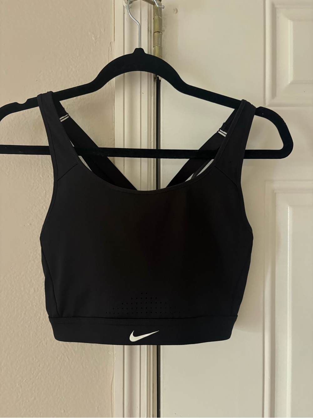 Nike Yoga Black Supportive Sports Bra with Strappy Back